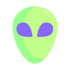 Alien Face Icon with Large Eyes