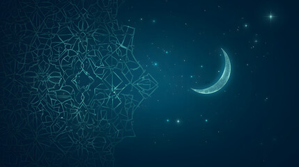 Crescent Moon Night Sky Illustration
