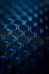 Extreme Macro of Blue and Black Synthetic Weave