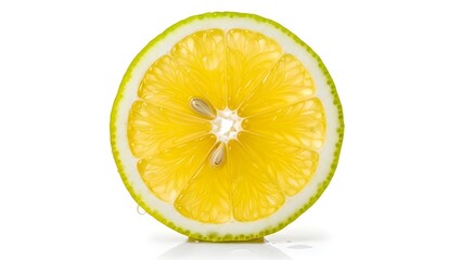 Fresh lemon slice isolated on white background