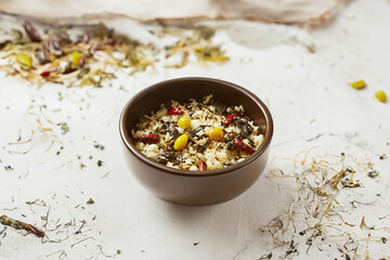 Seasoned Thistle with Rice, Rice with Seasoned Vegetables