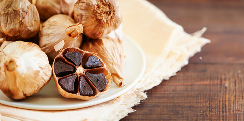 black garlic on a plate