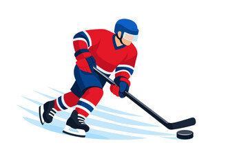 Obraz premium Male hockey player in action on ice rink