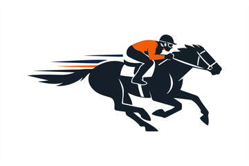 Obraz premium Dynamic racehorse and jockey illustration in motion