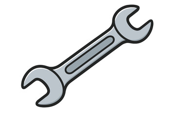 Wrench on a white background showing basic tool design and structure used for mechanical tasks