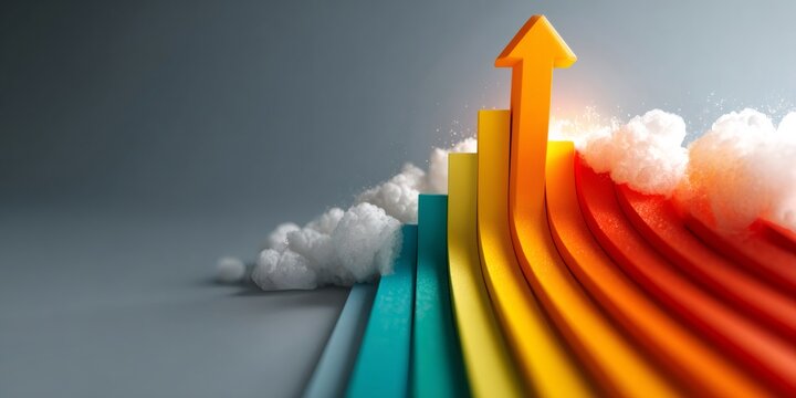 Business chart showing growth and success strategy