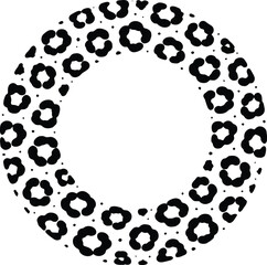 Animal Print Round Borders Set with Black and White Cheetah Pattern