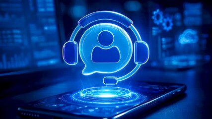 Digital Customer Support Assistant With Headset Interface Displayed On Smart Device Highlighting Online Service Communication And Helpdesk Technology