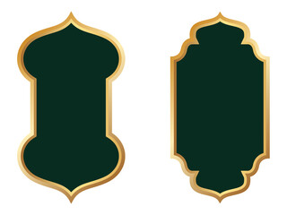 gold border dark green label shapes transparent background