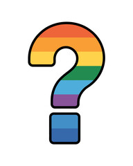 Naklejka premium Colorful rainbow question mark symbol isolated on transparent background