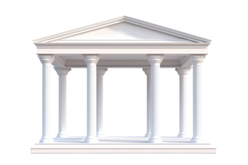 A stunning white classical building with columns, ideal for architectural designs or historical presentations