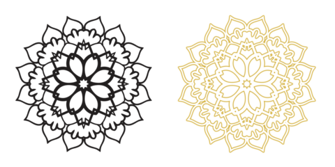 mandala designs in black and gold color  mandala patterns transparent background