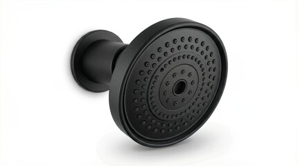 Modern black showerhead design featuring a sleek circular shape with multiple water outlets, showcasing contemporary plumbing fixtures for stylish bathroom interiors