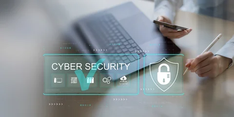 Fotobehang Sportwinkel Cyber Security and Data Protection Strategies in Digital Business Environment.  © WrightStudio