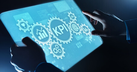 KPI - Key performance indicator. Business and industrial analysis. Internet and technology concept on virtual screen.