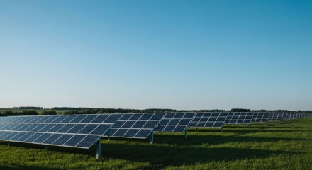 Solar array on green field