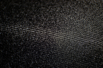 Black Technical Woven Fabric Macro Texture