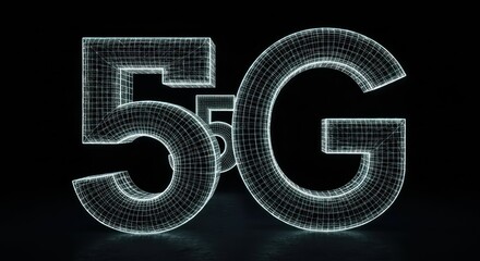 Wireframe "5G" letters