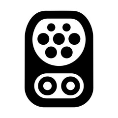CCS Type 2 Combo socket outline vector icon