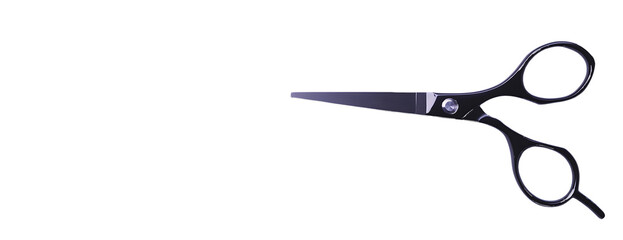 Hair scissors with sharp blades and handles isolated on a white background P N G A I G E N E R A T E D