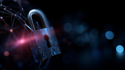 Enter cybersecurity art merging hacker alerts digital risks and data protection in tech domain, security threat visualization, cyber defense imagery, network protection concept, with copy space