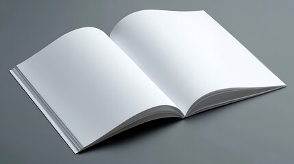 Open blank white magazine or book on a dark background