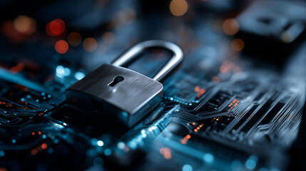 Cybersecurity service concept of motherboard and safety authentication network or AI regulation laws with login and connecting, digital security infrastructure, network protection systems, with