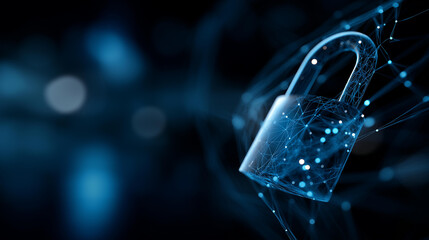 Cyber security data protection information privacy internet technology concept, digital safety visualization, network security representation, online privacy symbolism, with copy space