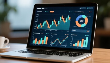 displaying financial charts.
