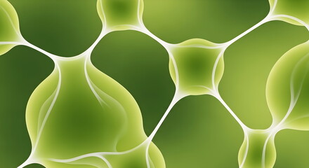 Vibrant green cellular network background with glowing connections