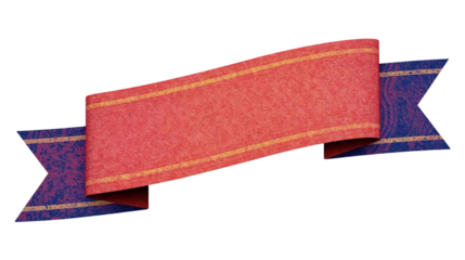 Vibrant Red and Blue Ribbon Banner on Dark Background