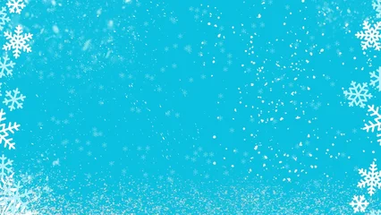 Sierkussen Meisjeskamer Winter Blue Snowflake Background with Falling Snow and Frosty Texture  © PixelNest