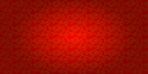 Red Decorative Traditional Auspicious Chinese Cloud Ornament Background Vector Illustration