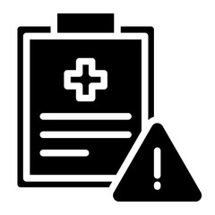 Fototapeta premium Health crisis icon warning and attention glyph style vector illustration