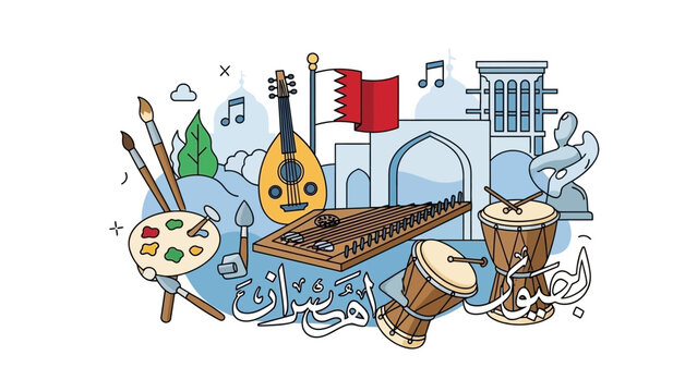 Bahrain Culture and Arts: Music, Painting, Architecture Doodle