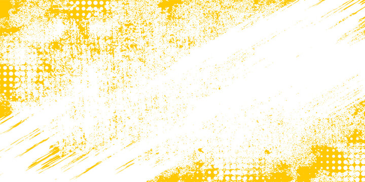Abstrac yellow grunge texture background with halftone effect vector.
