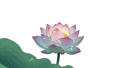 Pink Lotus Flower Bloom Isolated on White Background