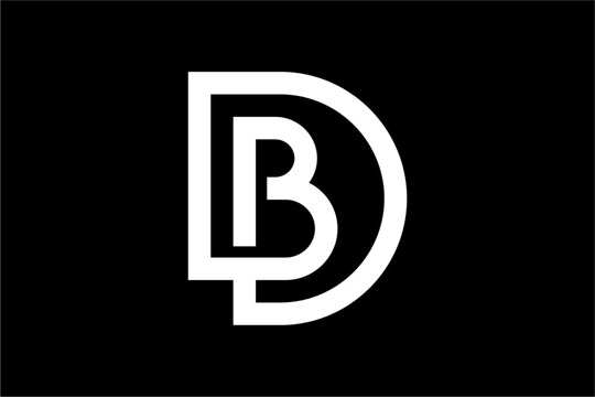 DB Letter Geometric Monogram Logo