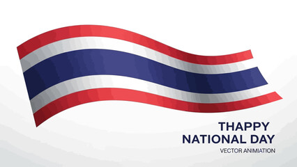 Thailand Flag Waving - National Day Celebration