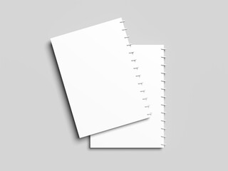 Blank two Spiral Notebook Mockup in Modern Minimal Style
