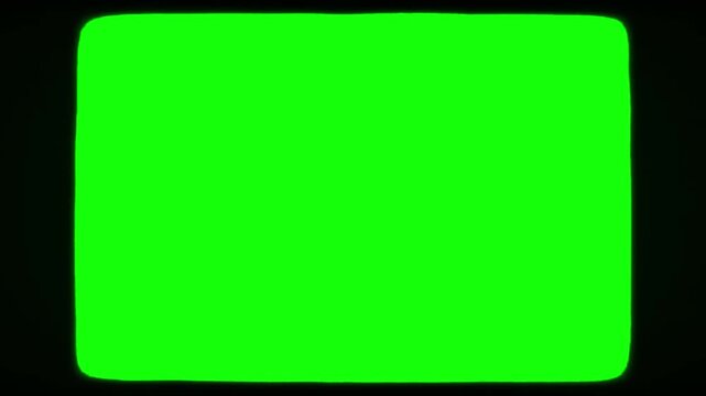 Retro CRT Cinema Screen Green Screen Overlay with Vintage Old TV Frame Effect for Motion Graphics, Social Media Content, Film Look and Video Editing