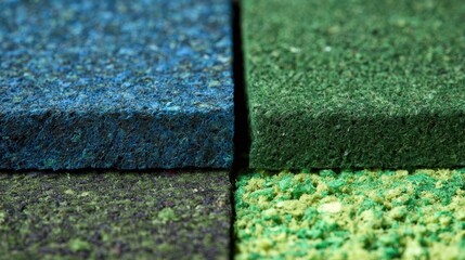 Medium shot of sustainable biobased cover materials blending with the environment featuring rich green hues and sunlight filtering through