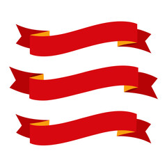Obraz premium Ribbon Vector Set – Wavy Banner Collection