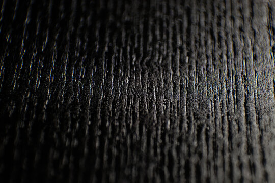 Carbonized Black Wood Surface Macro