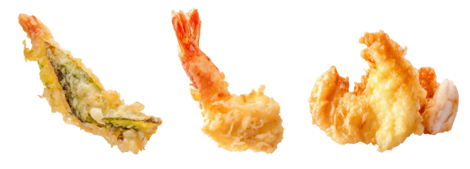 Crispy shrimp tempura delicious japanese cuisine transparent background