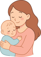 mother and baby vector for Mother's Day