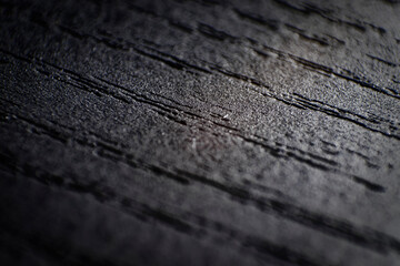 Carbonized Black Wood Surface Macro