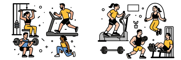 Varied gym workouts for fitness lovers