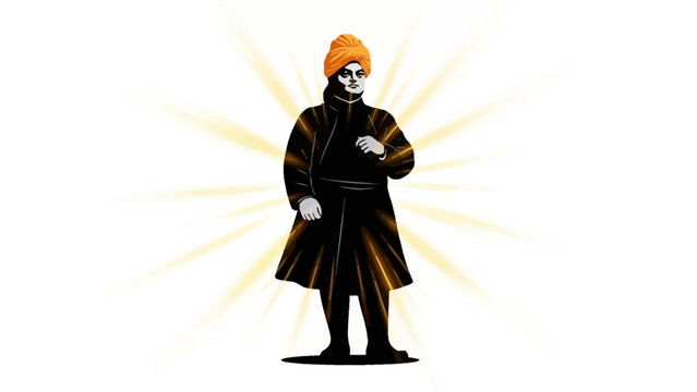 Swami Vivekananda Portrait with Radiant Aura