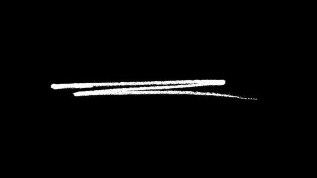Minimalist white hand-drawn scribble animation on black background, ideal for highlighting text, adding emphasis to titles, and creative video overlays for modern presentations.
